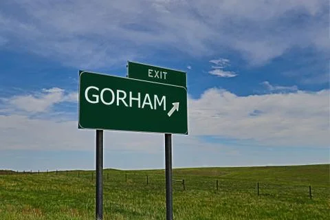 GORHAM US Highway Exit Sign Stock Photos