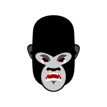 Gorilla angry Emoji. Monkey Evil emotion isolated Stock Illustration
