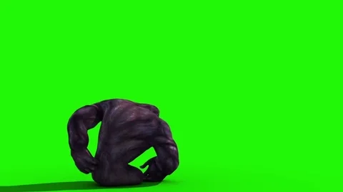 Gorilla Angry Screams Back Green Screen 3D Rendering Animation Stock Footage 85225814