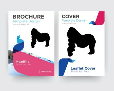 Gorilla brochure flyer design template Free Stock Illustration