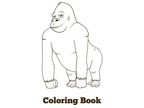 Gorilla cartoon coloring book vector illustration Stock Illustration