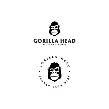 Gorilla with circle logo vector Stock Illustration