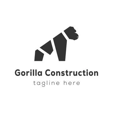 Gorilla construction logo Stock Illustration