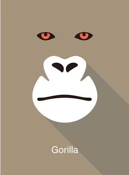 Gorilla face flat icon design. Animal icons series, vector illustration Stock-Illustration