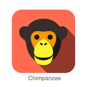 Gorilla face flat icon Stock-Illustration