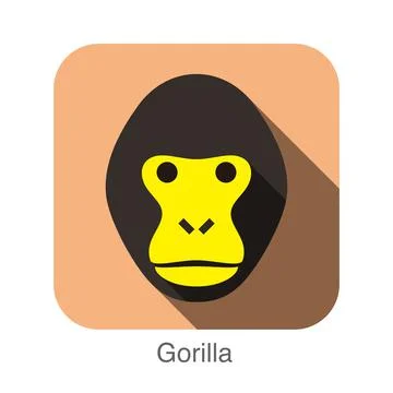 Gorilla face flat icon Stock Illustration