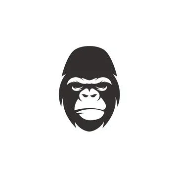Gorilla face logo design vector Stock Illustration