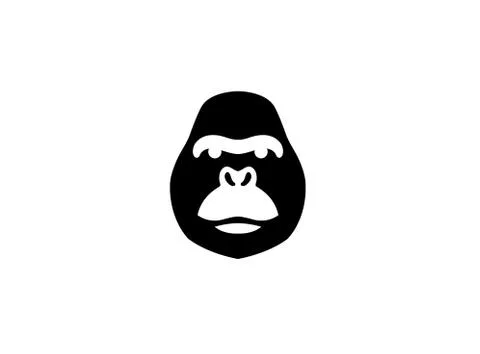 Gorilla head with angry face for logo design Stock Illustration