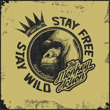 Gorilla head . Hand drawn. Vector eps8 Stock Illustration