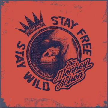 Gorilla head . Hand drawn. Vector eps8 Stock Illustration