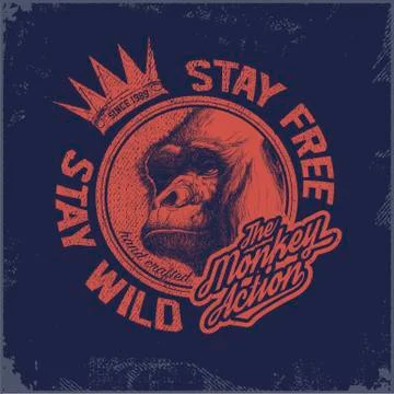 Gorilla head . Hand drawn. Vector eps8 Stock Illustration