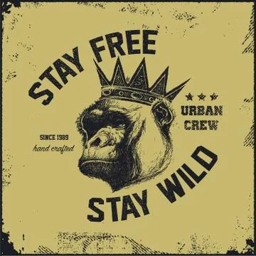 Gorilla head . Hand drawn. Vector eps8 Stock Illustration