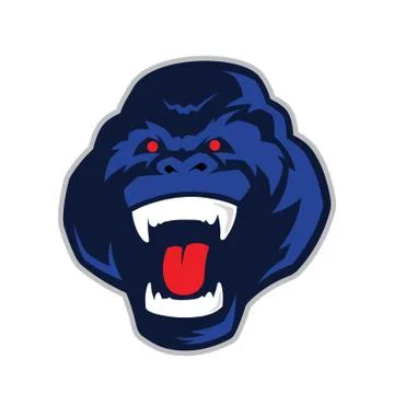 Gorilla head mascot Stock Illustration