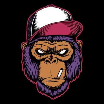 Gorilla head vector illustration Illustrazione stock