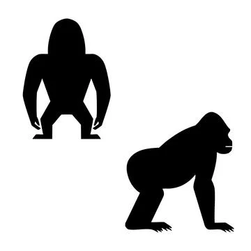 Gorilla icon on white background, vector illustration Stock-Illustration