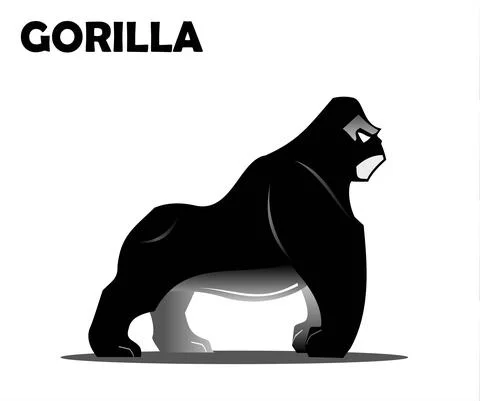 Gorilla, King kong, silver back. Stock Illustration