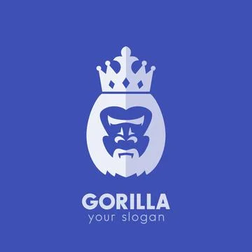 Gorilla king vector logo elements Illustrazione stock