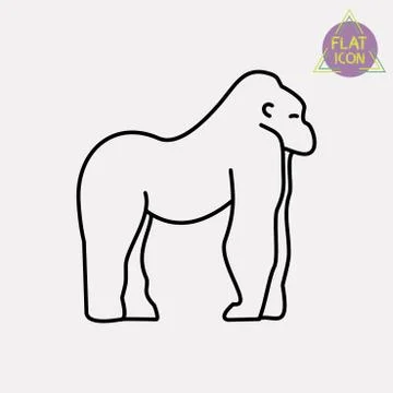 Gorilla line icon Stock Illustration