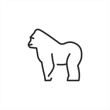 Gorilla Line Icon Stock Illustration