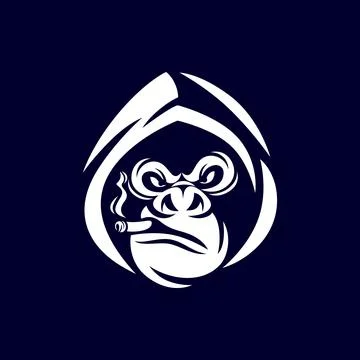 Gorilla logo design, vector illustration Stock Illustration