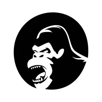 Gorilla logo template. wild strong animal sign and symbol. Stock Illustration