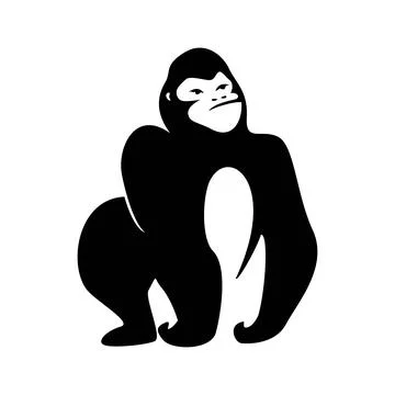 Gorilla logo template. wild strong animal sign and symbol. Stock Illustration