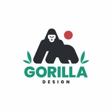 Gorilla modern logo design icon vector. Stock Illustration