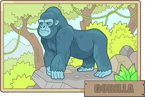 Gorilla monkey, design illustration Stock Illustration