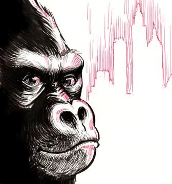Gorilla in New York Stock Illustration