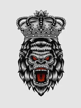 Gorilla pattern T-shirt printing vector イラスト素材