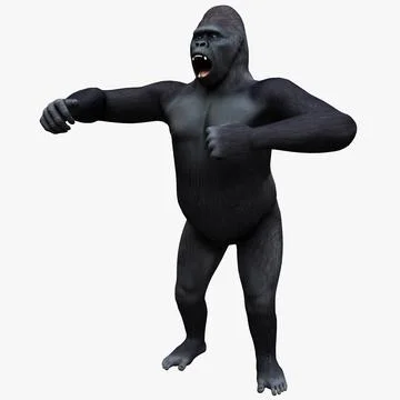 Gorilla Pose 1 3D Model