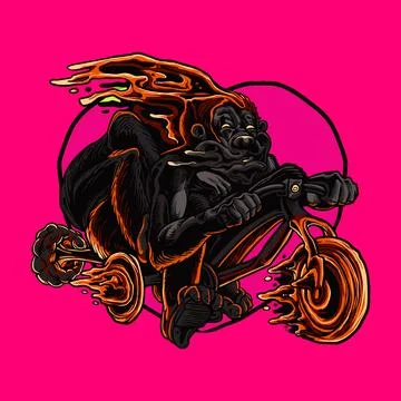 GORILLA RACER Stock Illustration