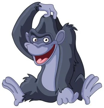 Gorilla scratching head Illustrazione stock