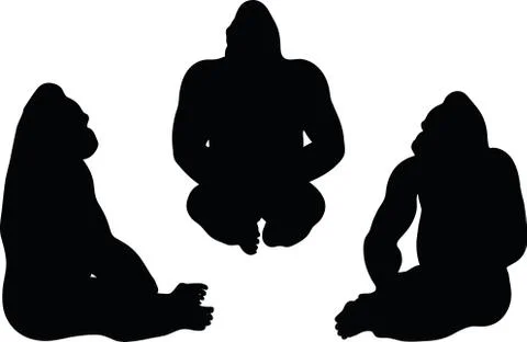 Gorilla silhouette Stock Illustration