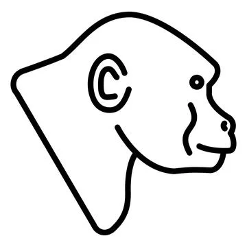 Gorilla Vector Icon, Lineal style icon, from Animal Head icons collection Stock Illustration