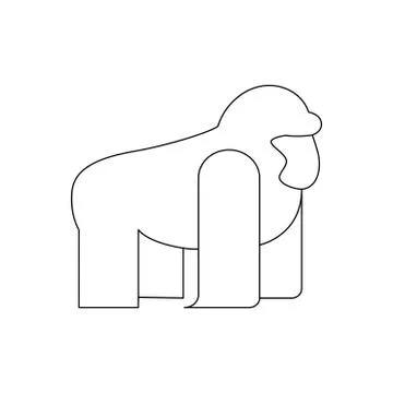 Gorilla vector isolated flat illustration. Gorilla icon Illustrazione stock