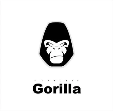 Gorilla.Gorilla face. Gorilla head. Gorilla logo. Simple flat of gorilla head Stock Illustration