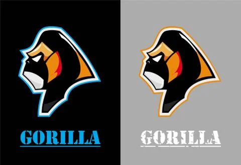 Gorilla.Gorilla face. Gorilla head. Stock Illustration