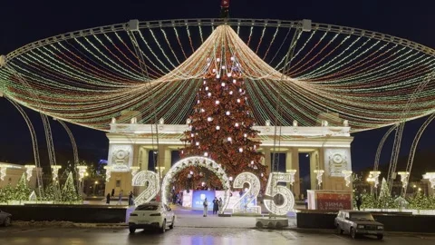 Gorky Park at night Video stock 296086572