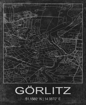 Gorlitz Germany Black and White City Map Art Stock Illustration