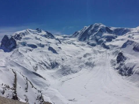 Gorner Glacier in winter Stock Photos