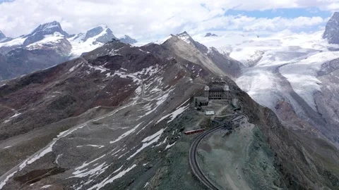 Gornergrat Railway Station  on the mountain  - Highest railway station Stock Footage 321462374