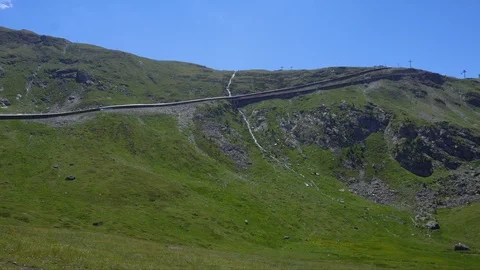 Gornergrat Train and Matterhorn - 2 Clips Stock Footage 93339758