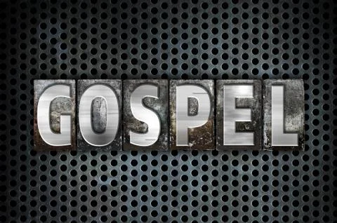 Gospel Concept Metal Letterpress Type Stock Illustration