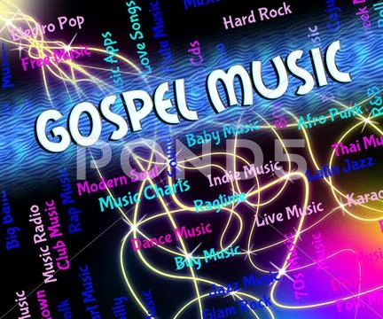 Gospel Music Shows Christian Teaching And Audio Stock Illustration