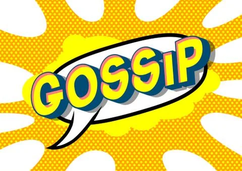 Gossip - Vector illustrated comic book style phrase on abstract background. Stock-Illustration