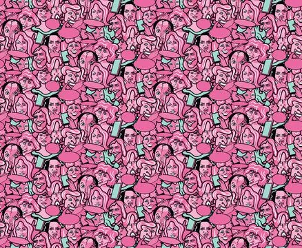 Gossip of women pattern background Stock Illustration