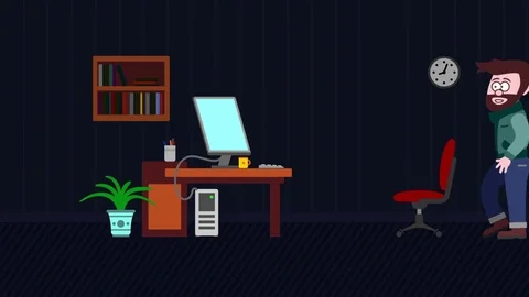 Got an idea conceptual animation with man in office Stock Footage 71166898