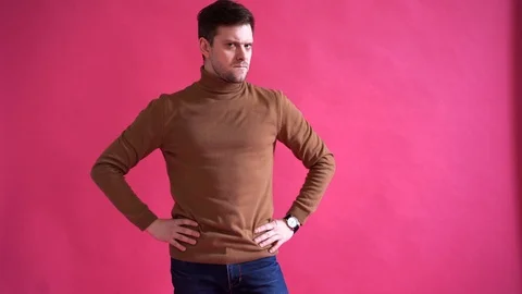 Got an Idea, having good idea, concept of positive emotions isolated on pink Stock Footage 123916311