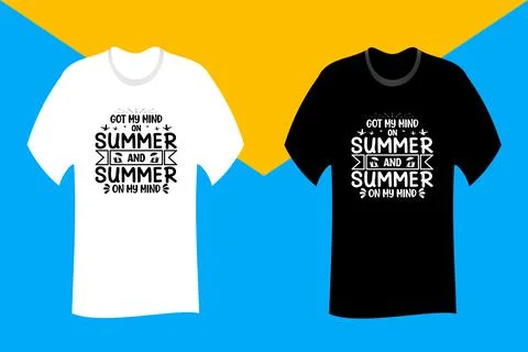 Got My Mind On Summer And Summer On My Mind SVG T Shirt Design Stock Illustration